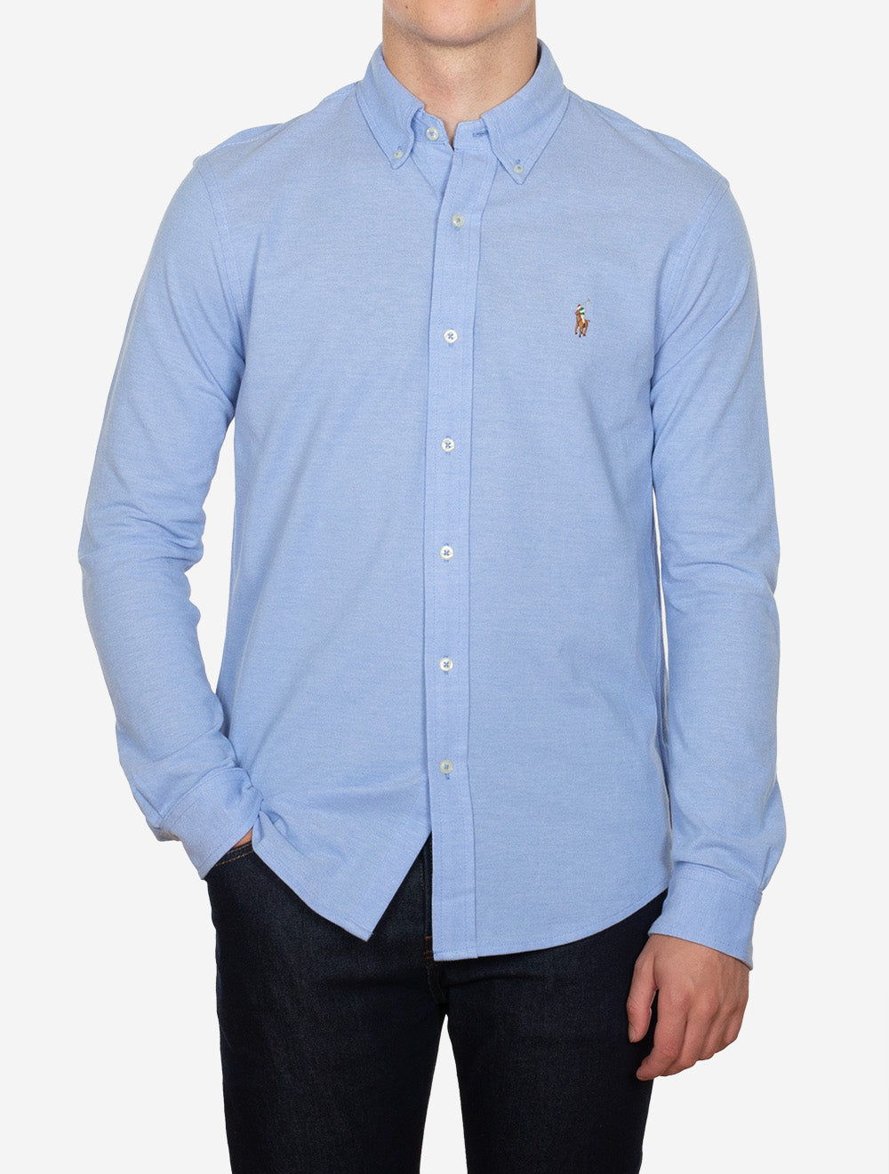 Ralph Lauren Knit Oxford Shirt Blue AI1