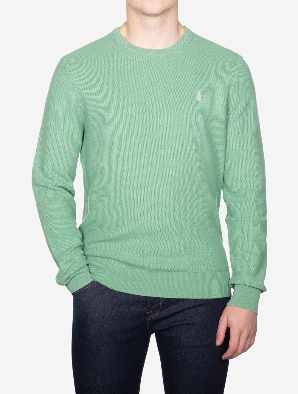 Pique Crew Neck Pullover Pistachio