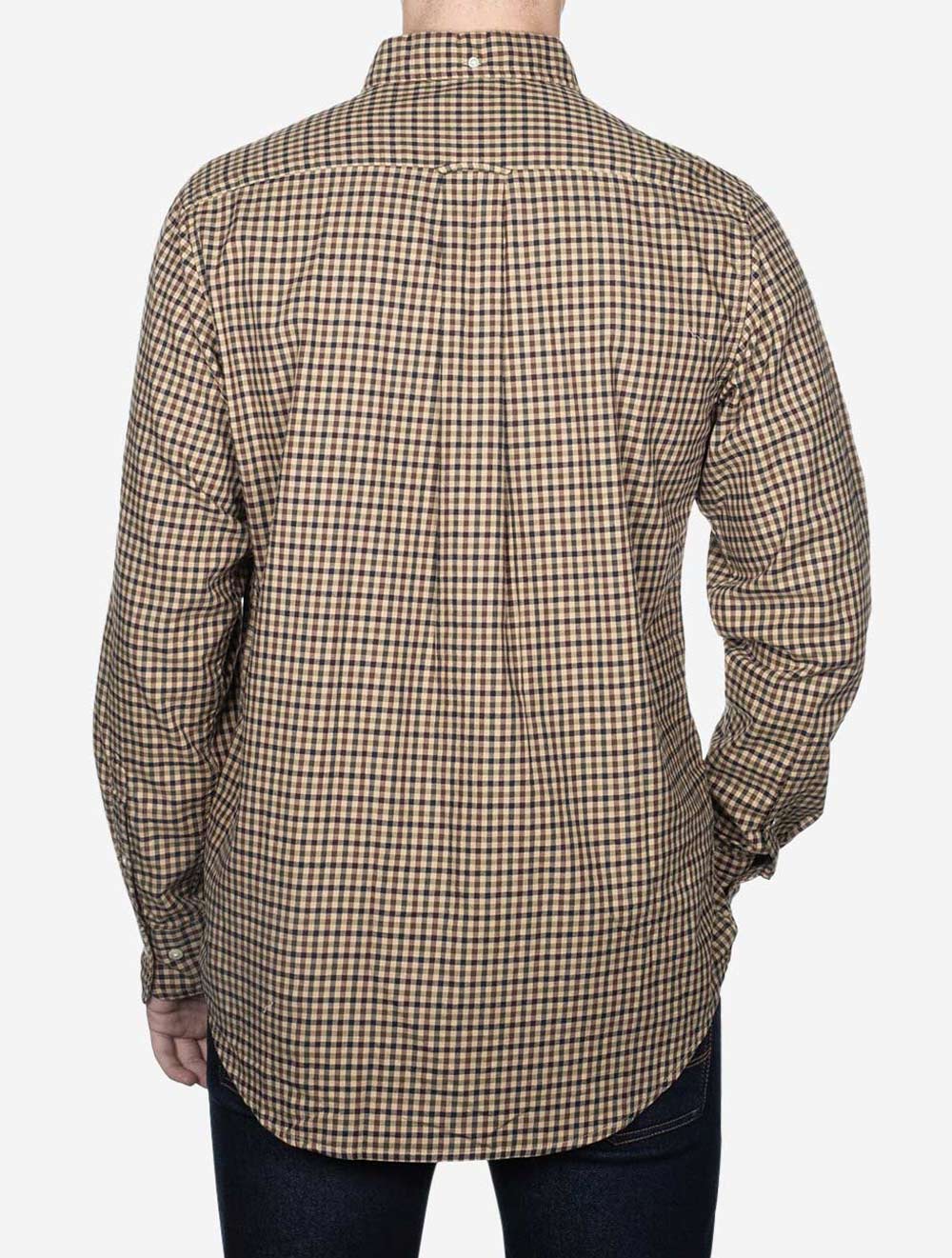 Gant Regular Twill Micro Multi Check Shirt Hazelwood Beige AI2