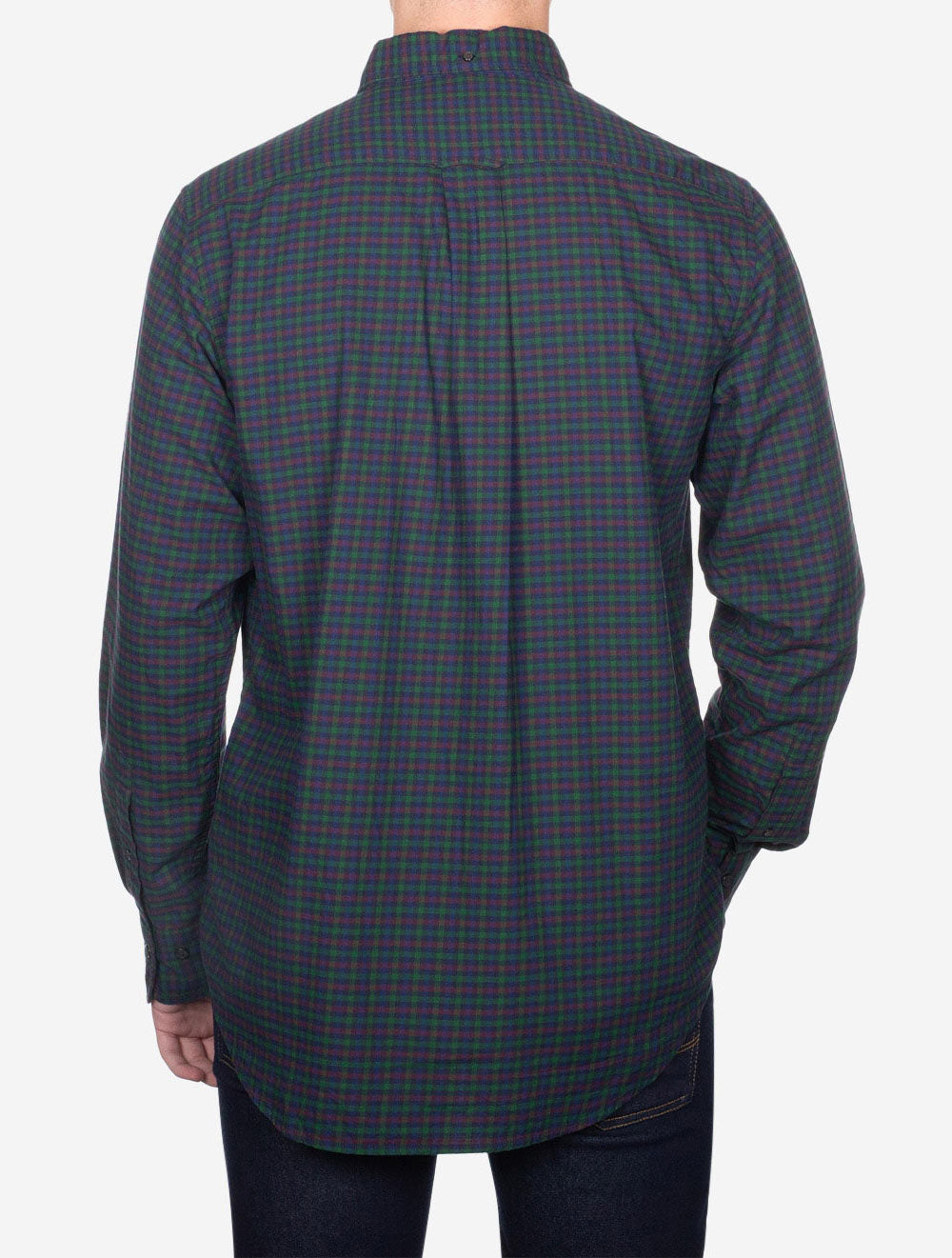 Gant Regular Twill Micro Multi Check Shirt Forest Green AI2