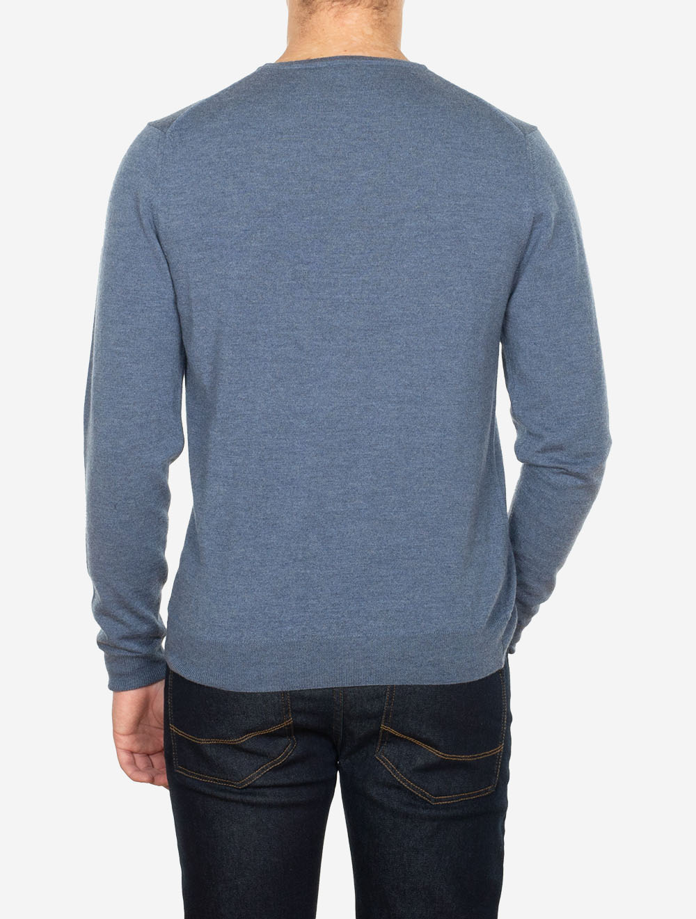 Stenstroms Knitted Crew Neck Merino Wool Blue AI3