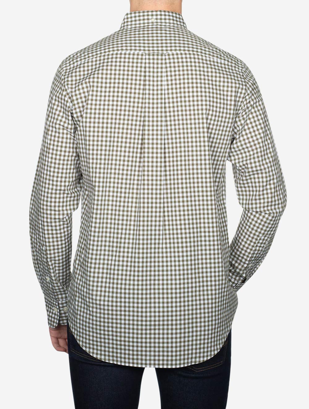 Gant Regular Fit Poplin Gingham Shirt Juniper Green AI2