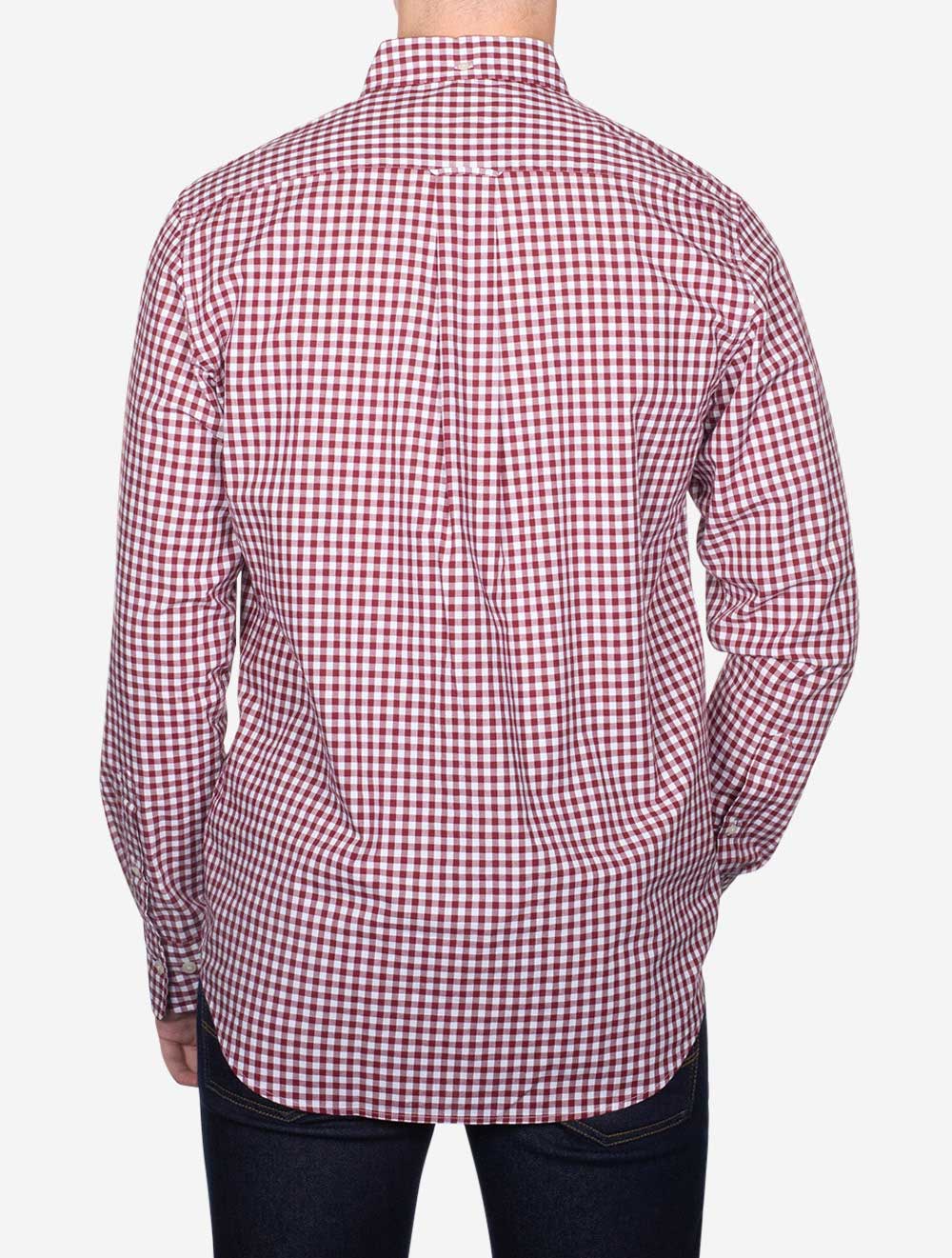 Gant Regular Fit Poplin Gingham Shirt Plumped Red AI2