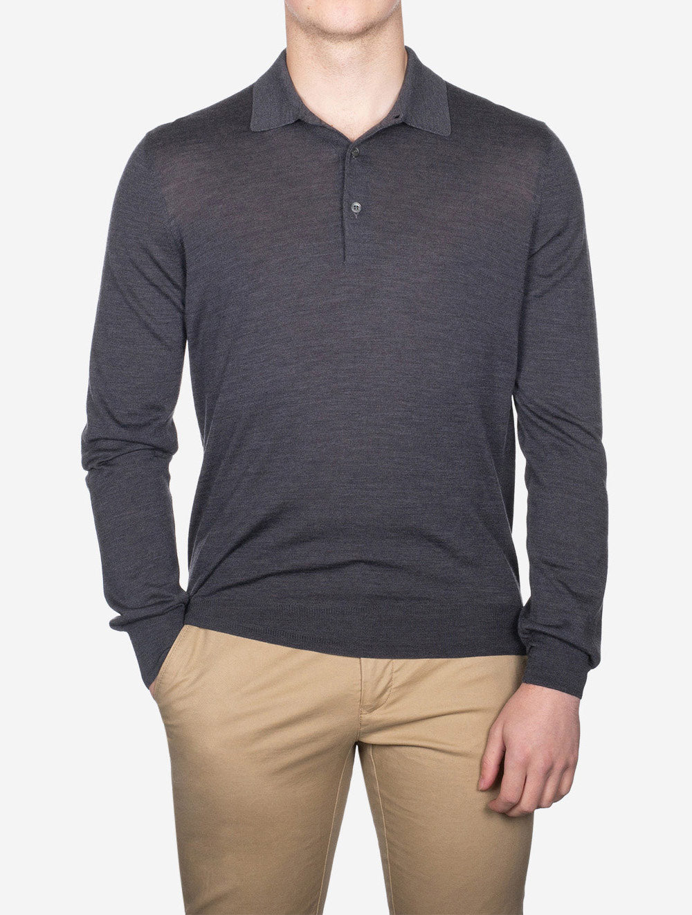 Tennis Polo Long Sleeve Dark Grey