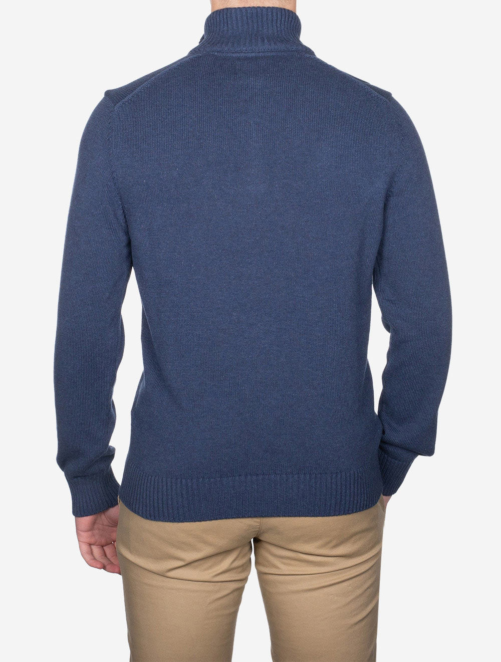 Casual Cotton Half Zip Marine Melange