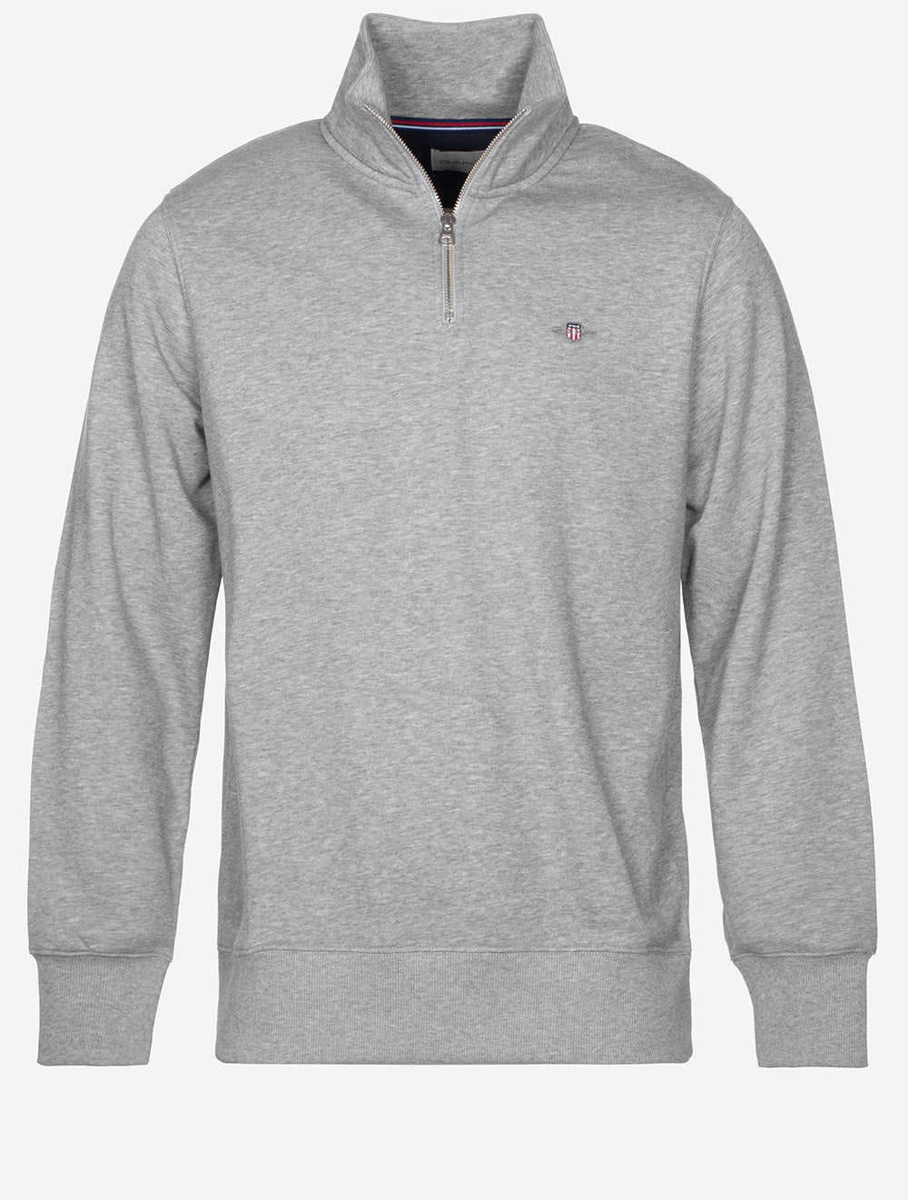 Regular Fit Shield Half Zip Sweatshirt Grey Melange