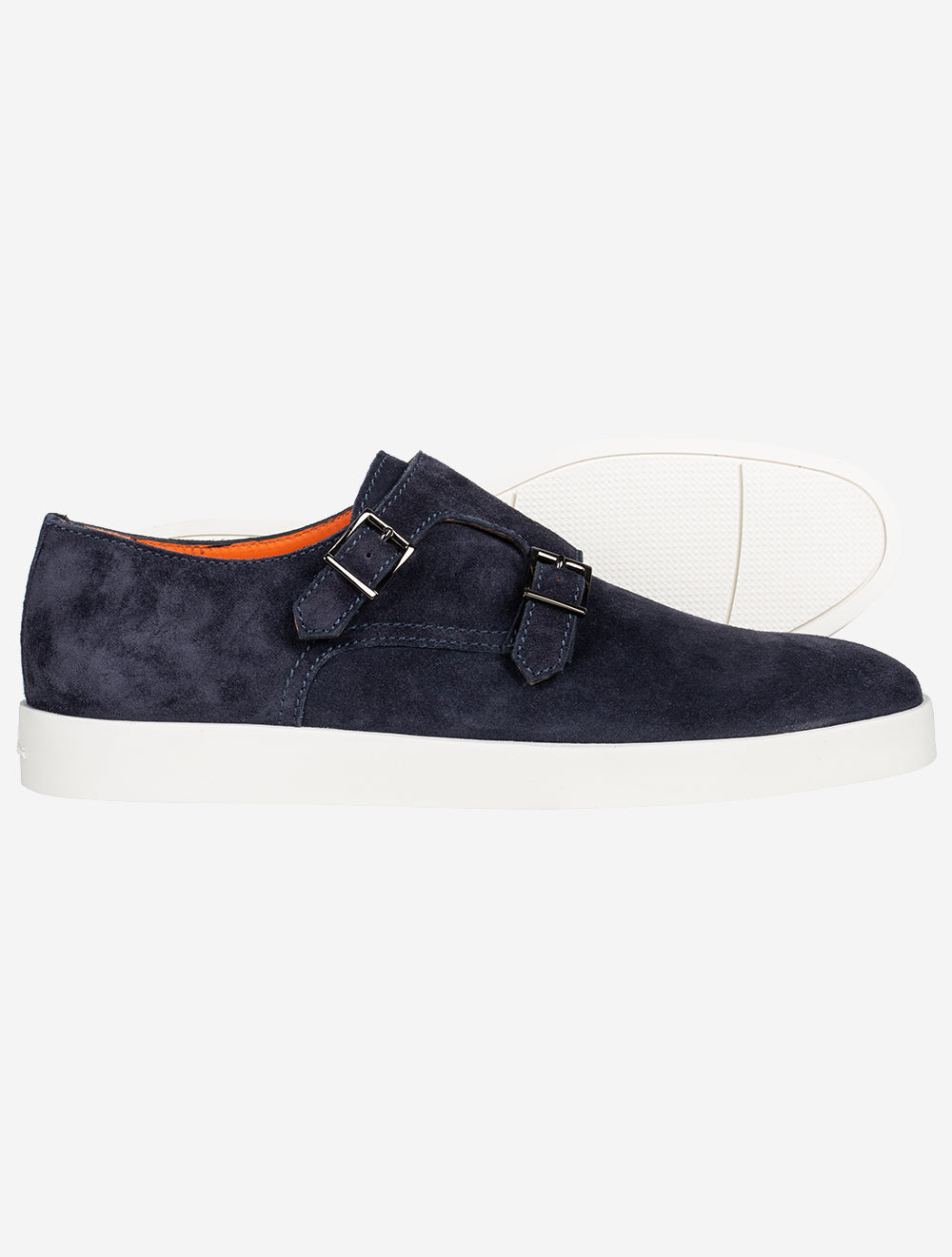 Santoni SANTONI Double Monk Suede Shoe Blue AI1