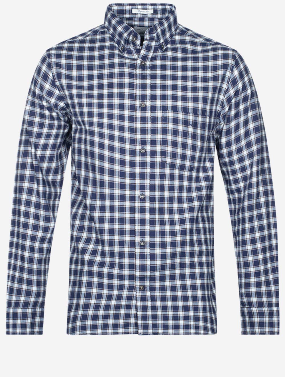 Gant Regular Micro Tartan Flannel Shirt Classic Blue MI