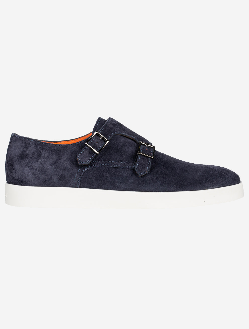 Santoni SANTONI Double Monk Suede Shoe Blue AI2