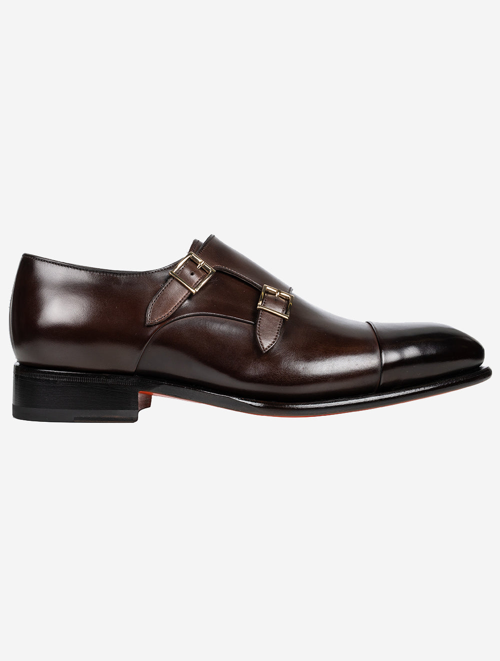 SANTONI Double Monk Shoe Dark Brown