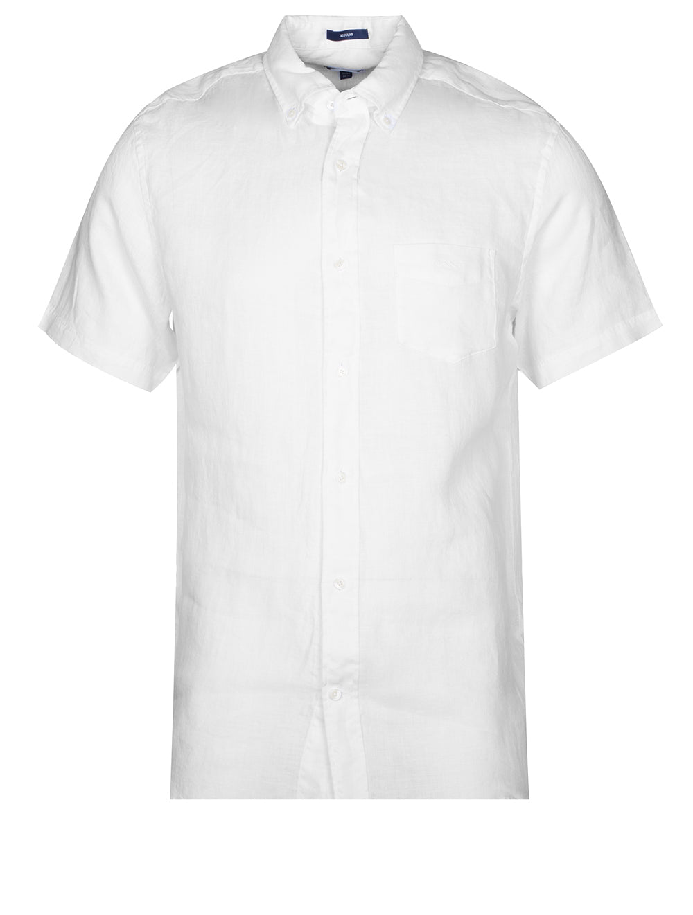 Gant Regular Linen Short Sleeve Shirt White MI