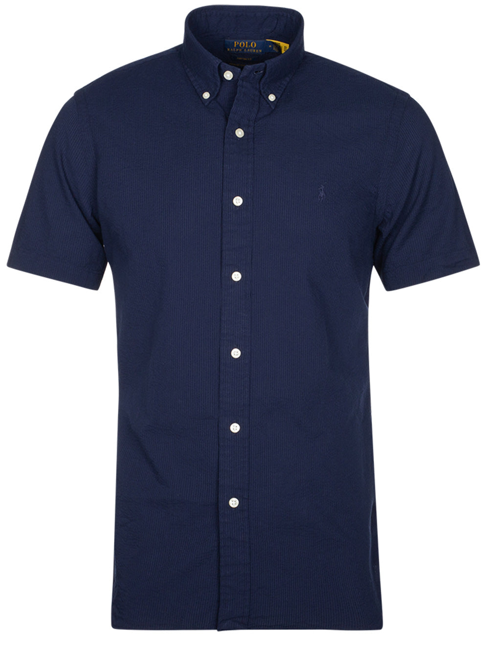 Ralph Lauren Short Sleeve Seersucker Shirt Cruise Navy MI