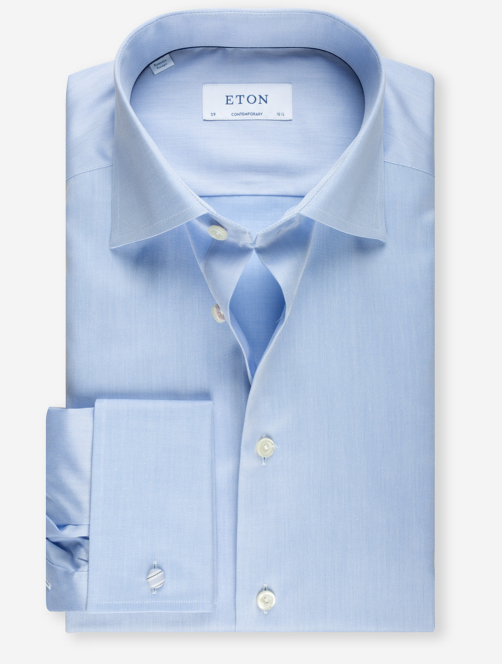 Eton Blue Double Cuff Contemporary Fit Shirt MI