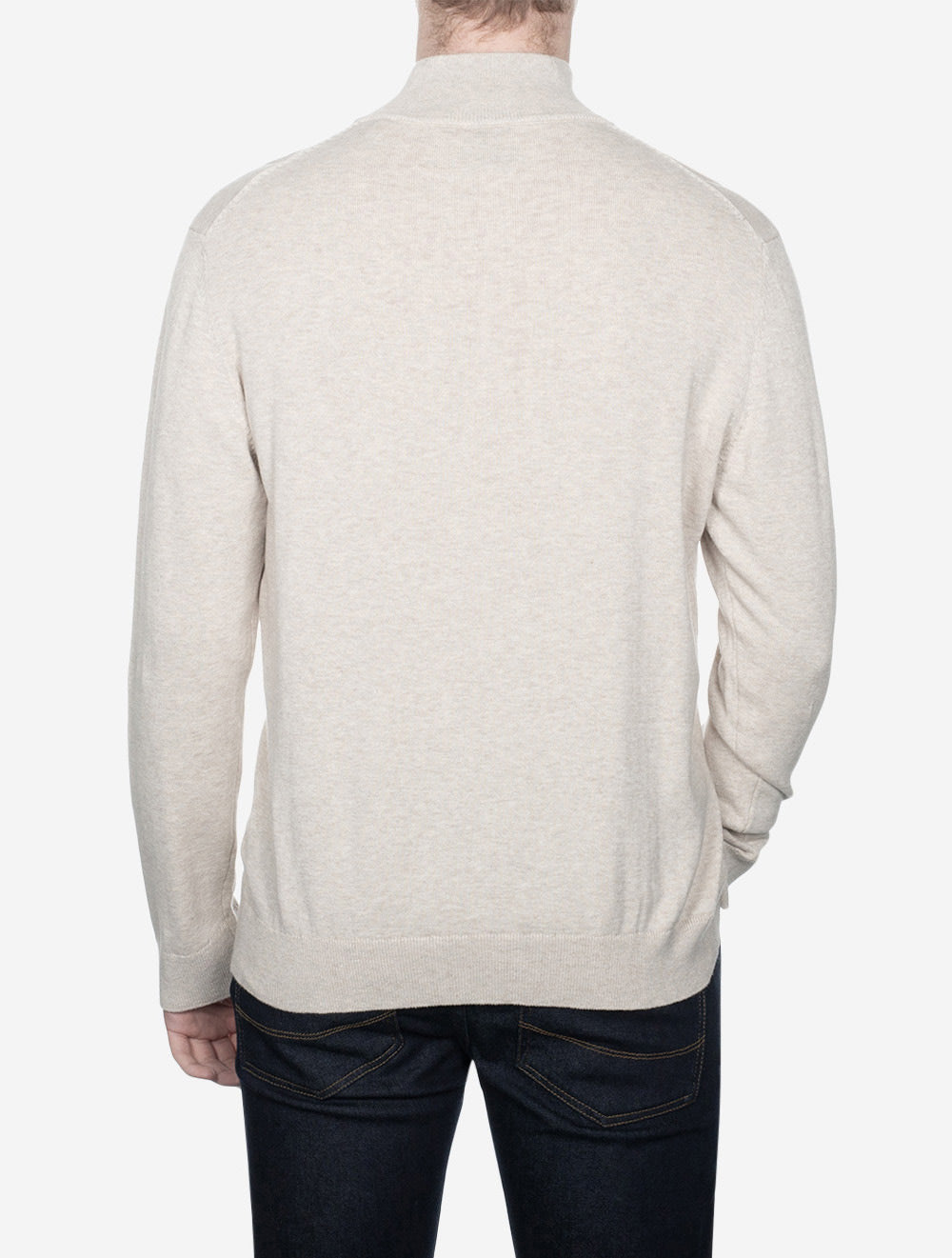 Gant Classic Cotton Half Zip Light Beige Melange AI2