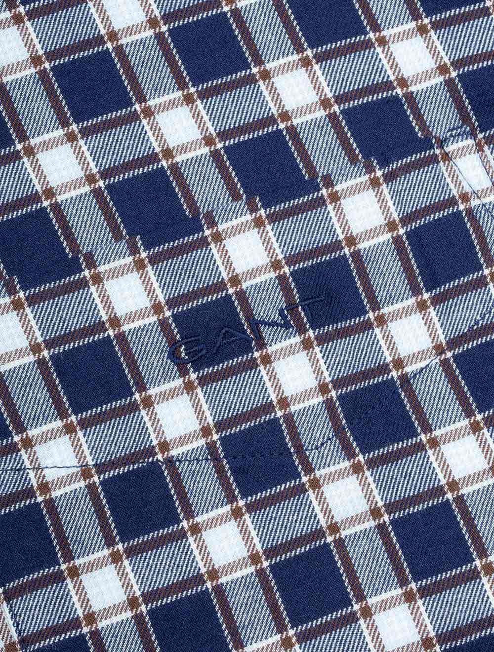 Gant Regular Micro Tartan Flannel Shirt Classic Blue AI5