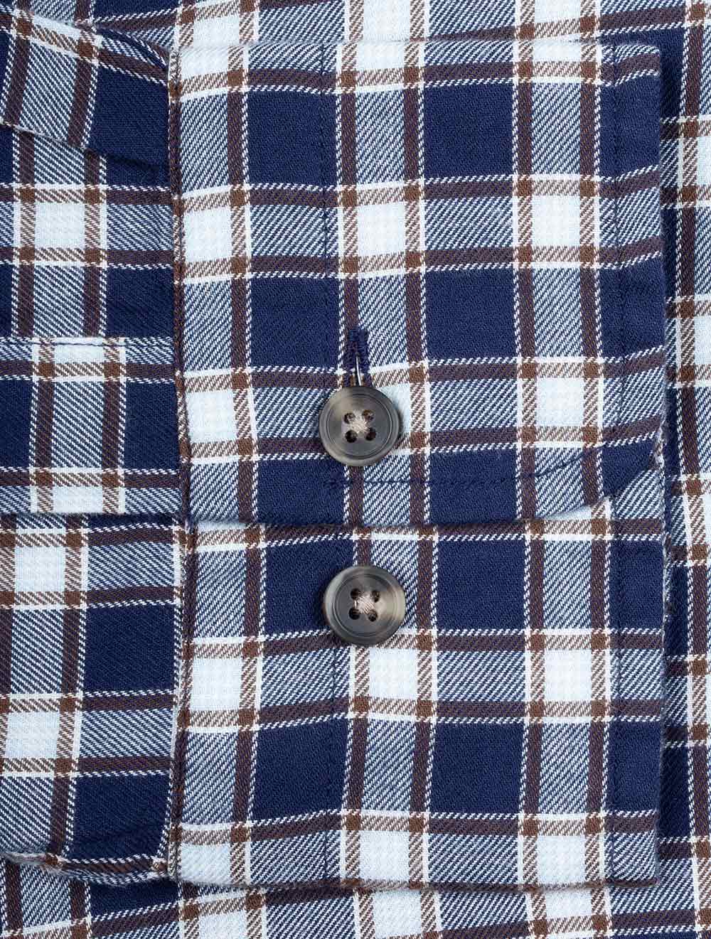 Gant Regular Micro Tartan Flannel Shirt Classic Blue AI6