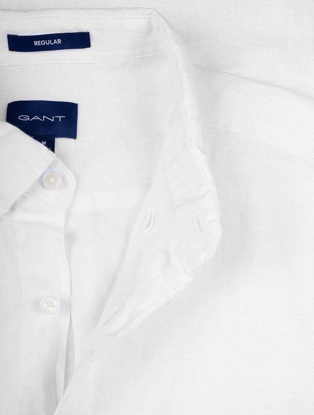 Gant Regular Linen Short Sleeve Shirt White AI3