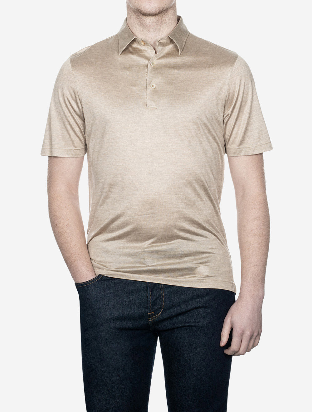 Gran Sasso Silk Polo Beige AI1