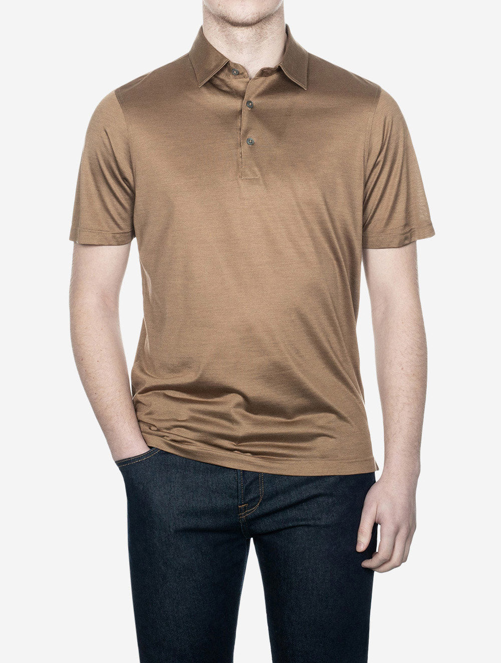 Gran Sasso Silk Polo Brown AI1