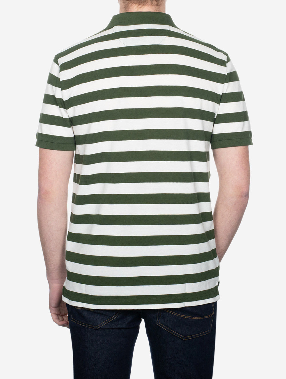 Gant Stripe Short Sleeve Pique Polo Pine Green AI2