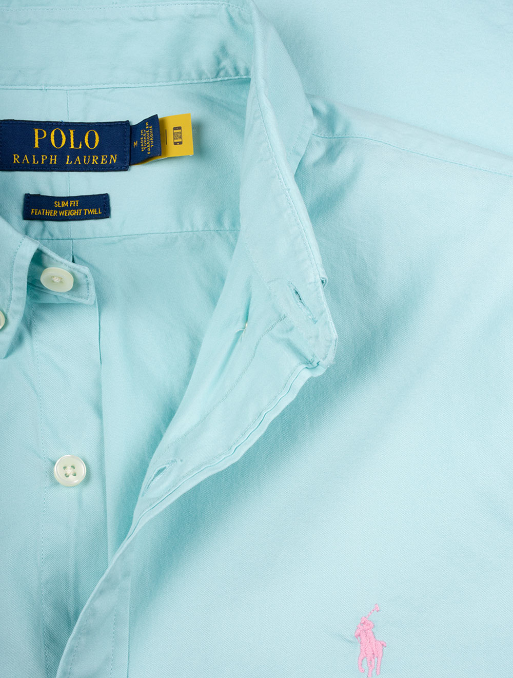 Ralph Lauren Buttondown Long Sleeve Twill Shirt Aqua AI3