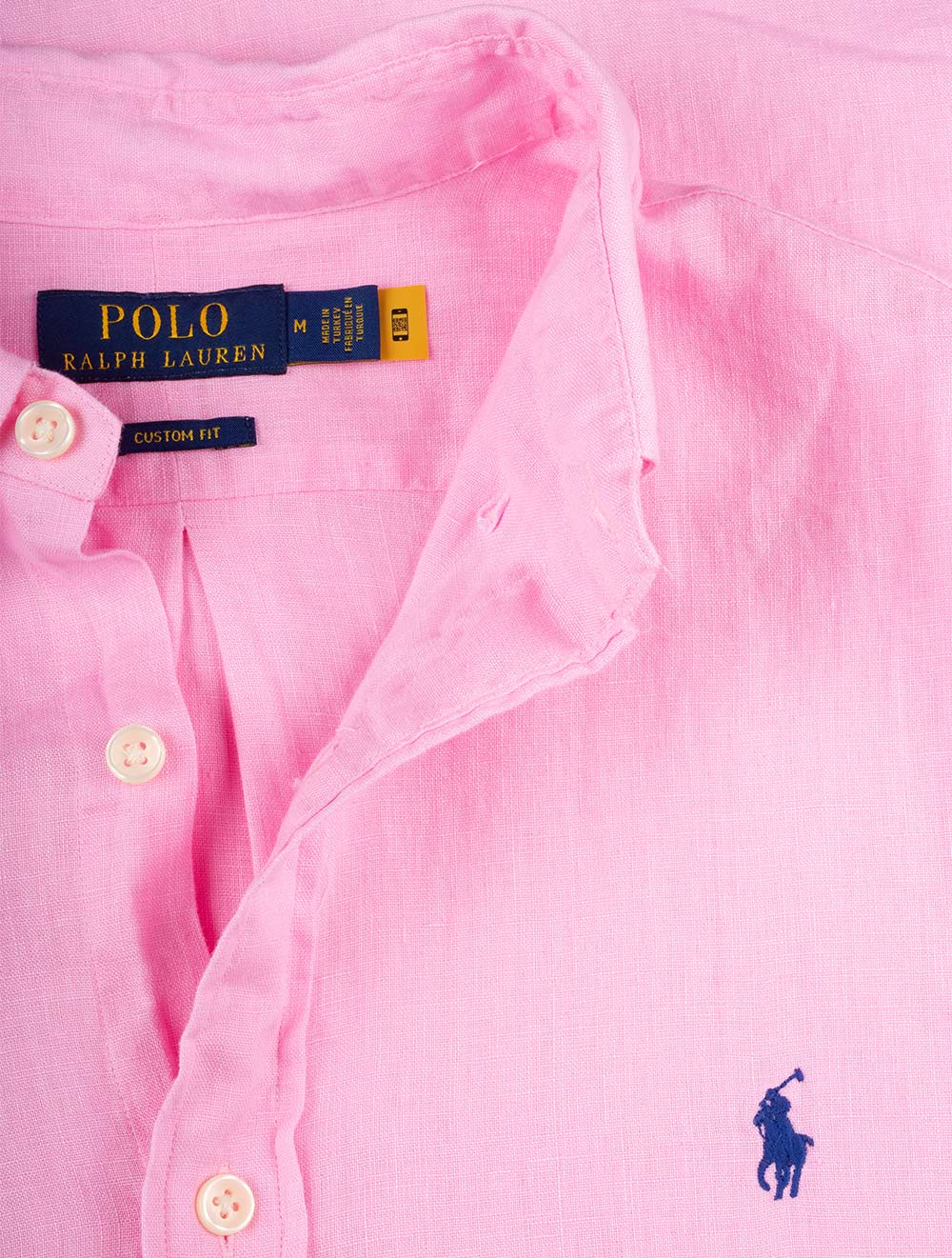 Ralph Lauren Custom Fit Linen Shirt Pink AI3