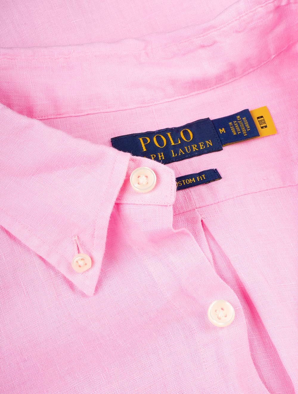 Ralph Lauren Custom Fit Linen Shirt Pink AI5