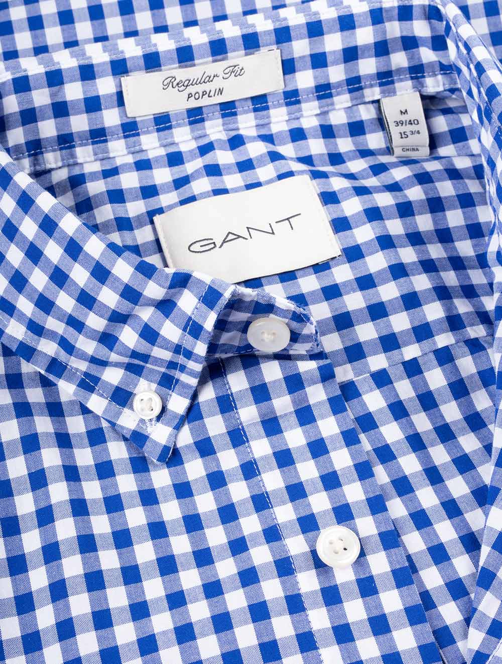 Regular Fit Poplin Gingham Shirt College Blue