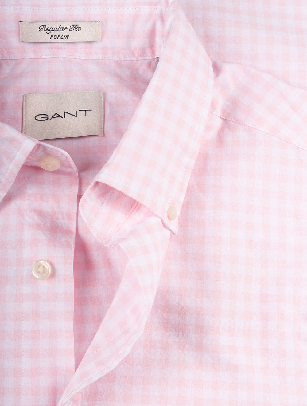 Regular Fit Poplin Gingham Shirt Light Pink