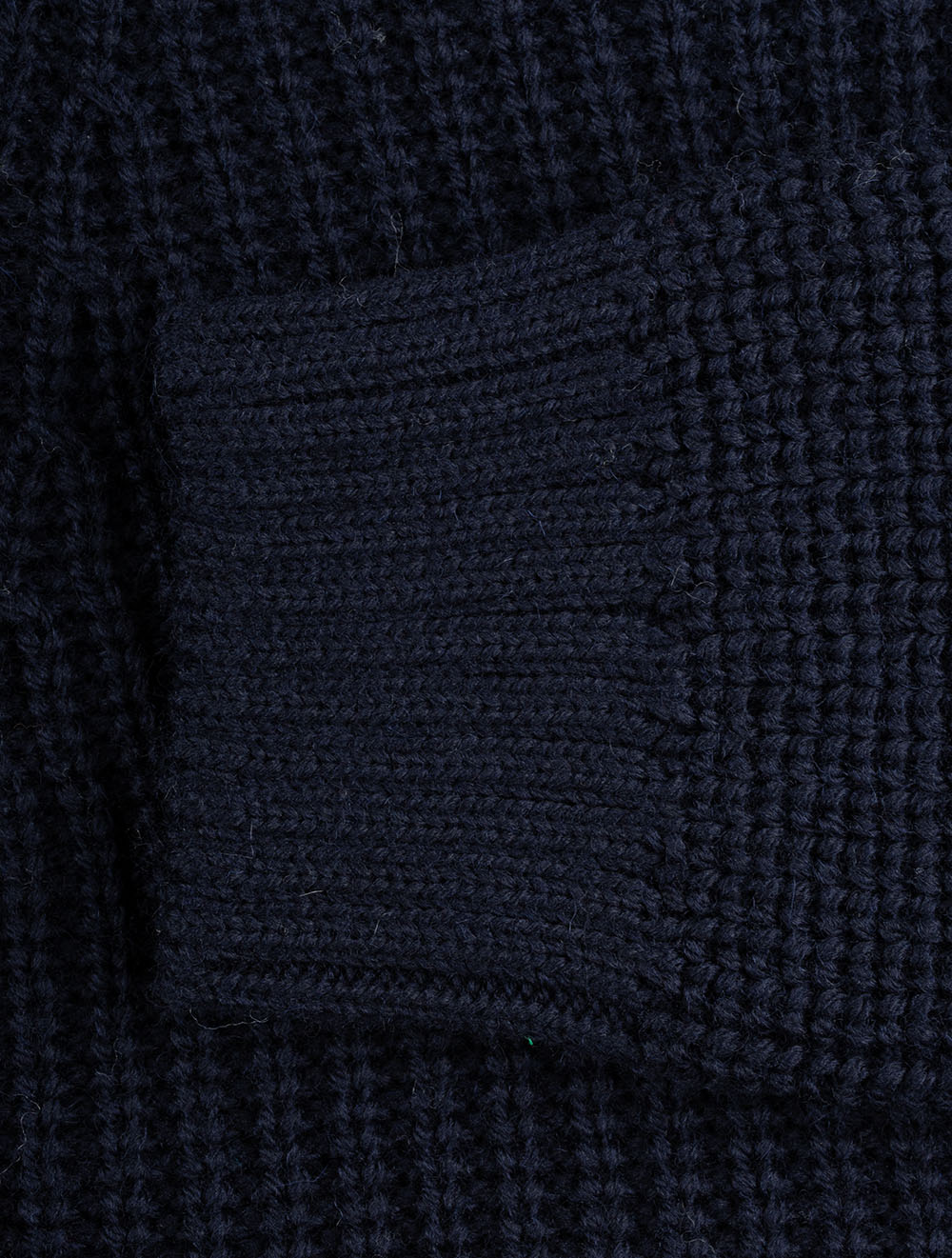 Reefer Ribbed Zip Neck Sweater Navy