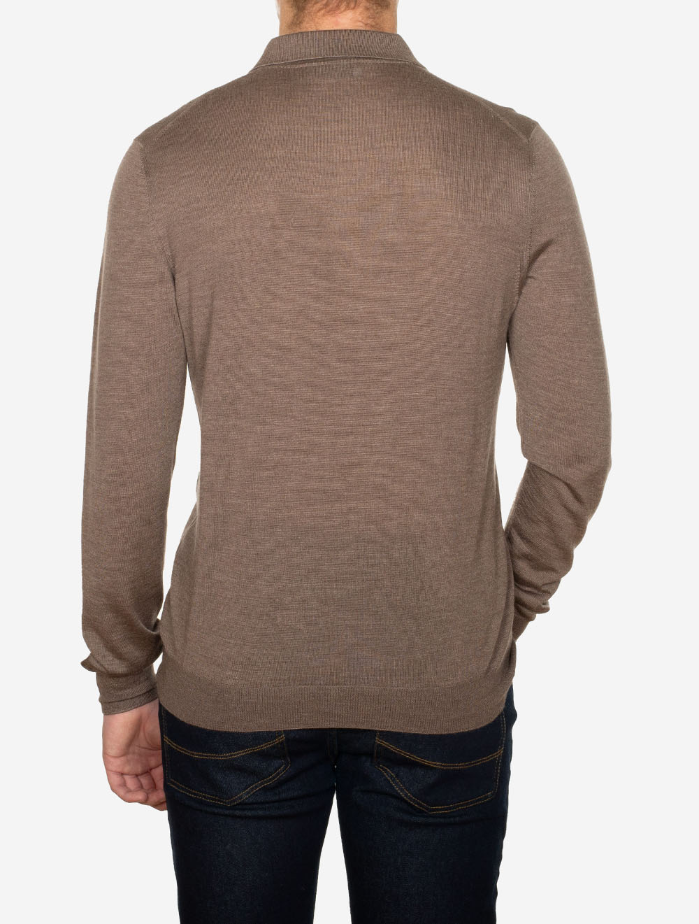 Tennis Long Sleeve Polo Taupe