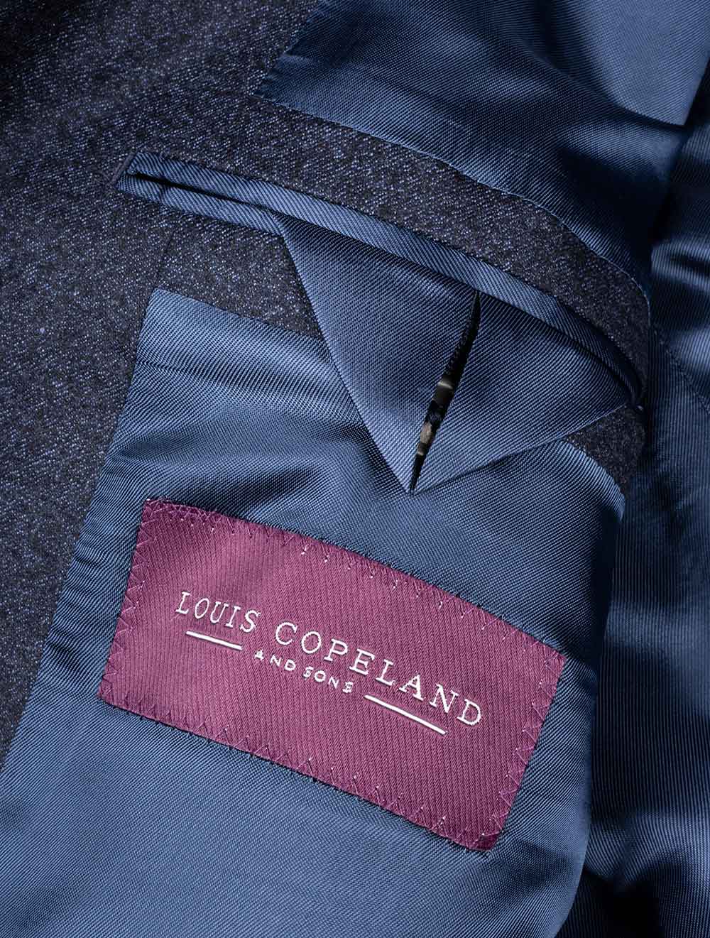 Louis Copeland Brushed Wool 3 Piece Suit Navy AI5