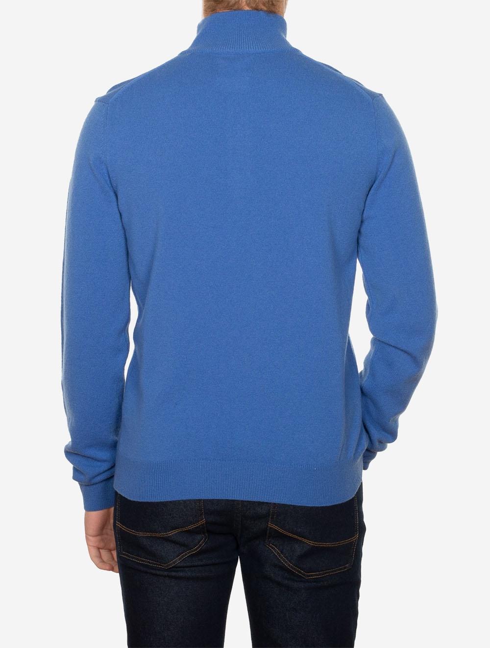 Superfine Lambswool Half Zip Rich Blue