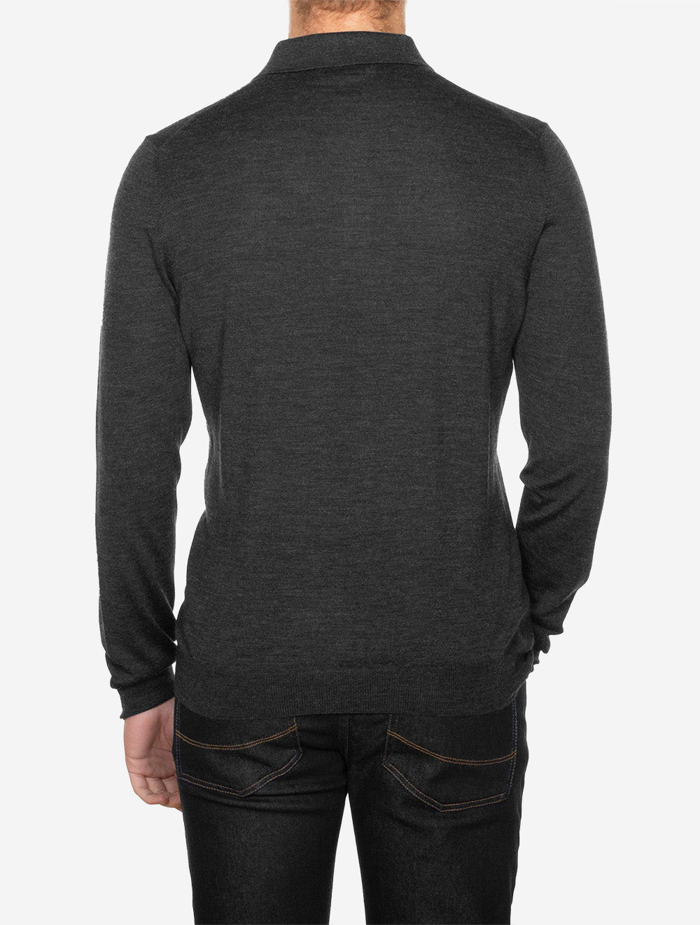 Long Sleeve Tennis Polo Charcoal