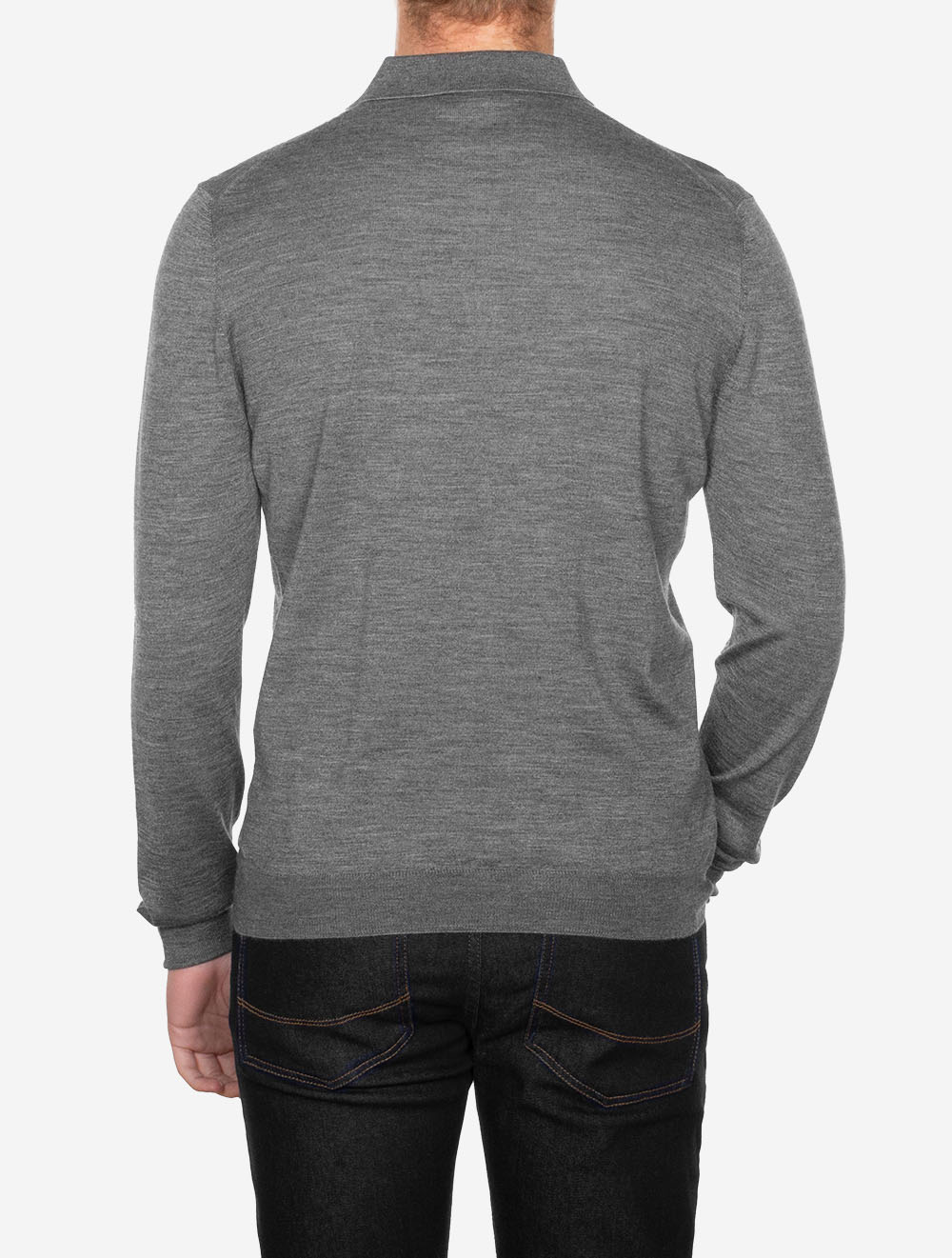 Long Sleeve Tennis Polo Grey