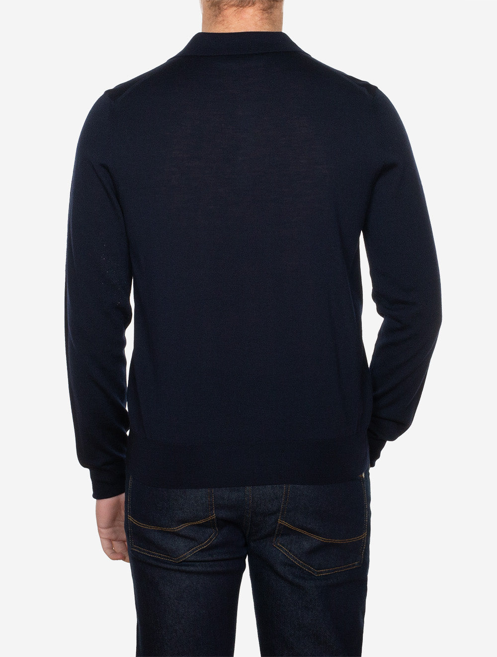 Long Sleeve Polo Merino Navy