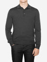 Canali Long Sleeve Polo Merino Grey AI1