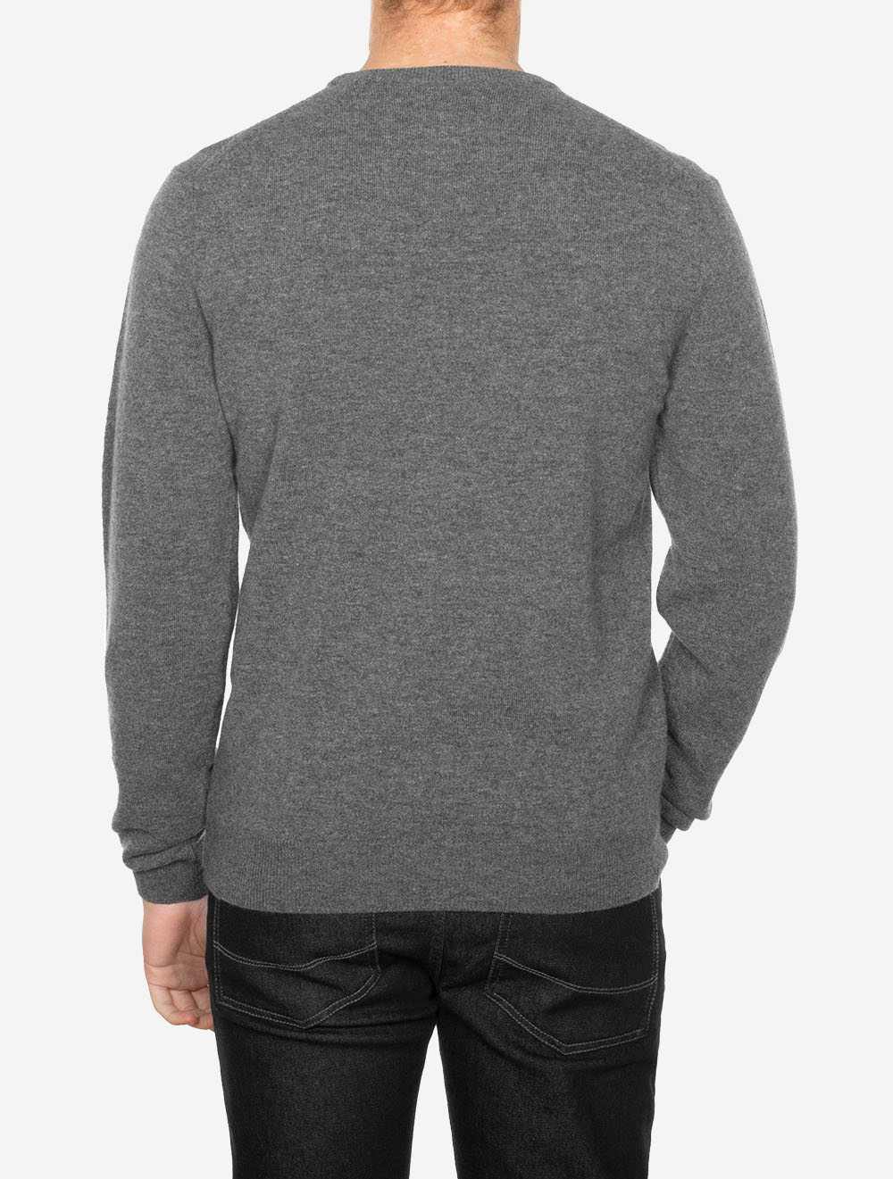 Pull ras du cou en laine d'agneau ultrafine, mélange anthracite