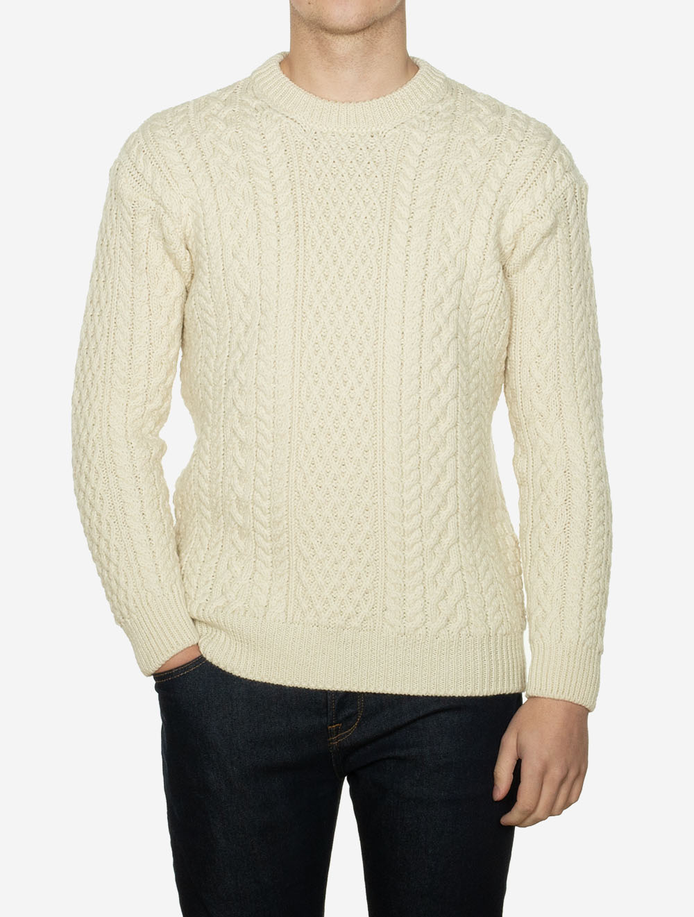 Cuileann Aran Crew Neck Sweater Natural