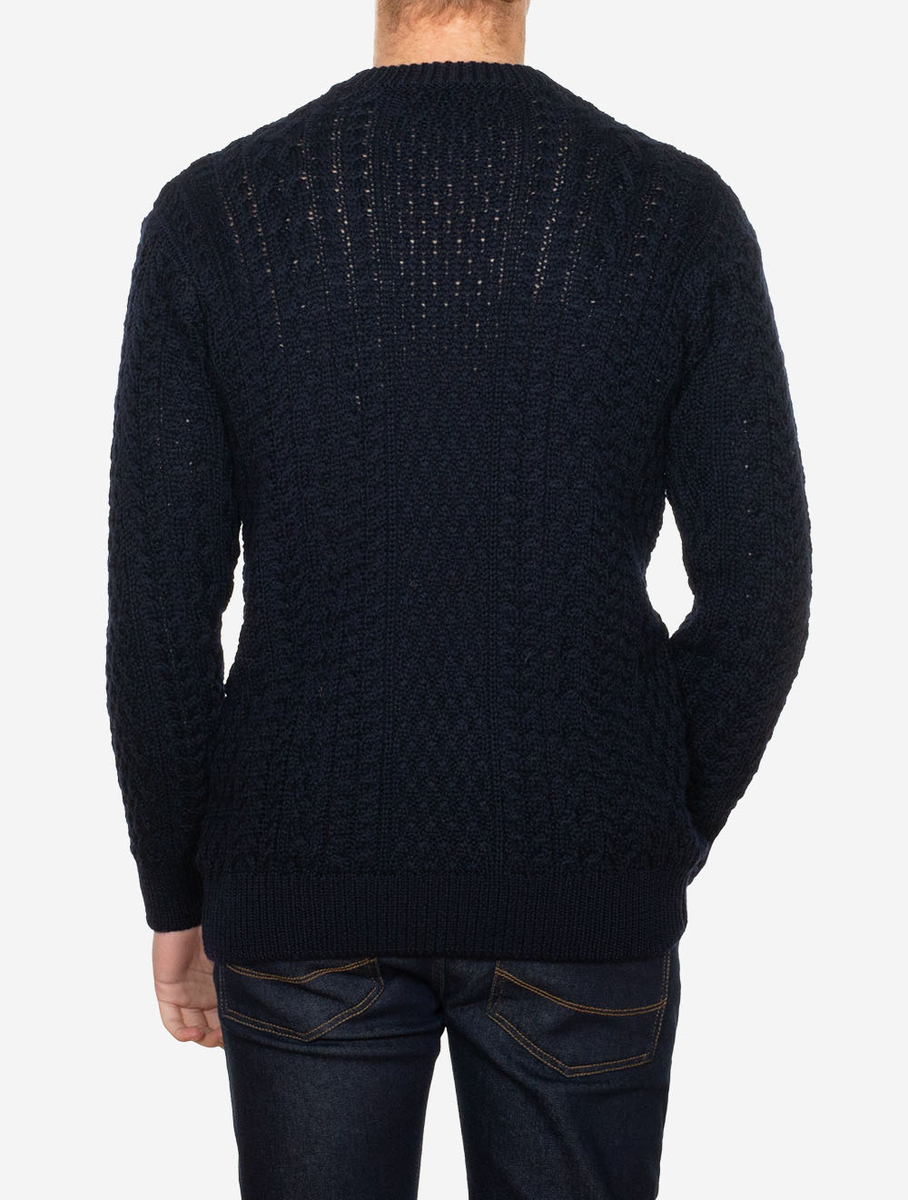 Cuileann Aran Crew Neck Sweater Navy