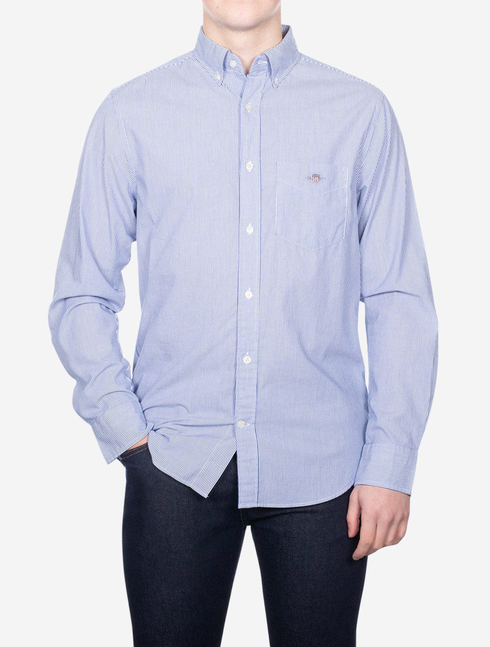 Regular Poplin Banker Shirt College Blue