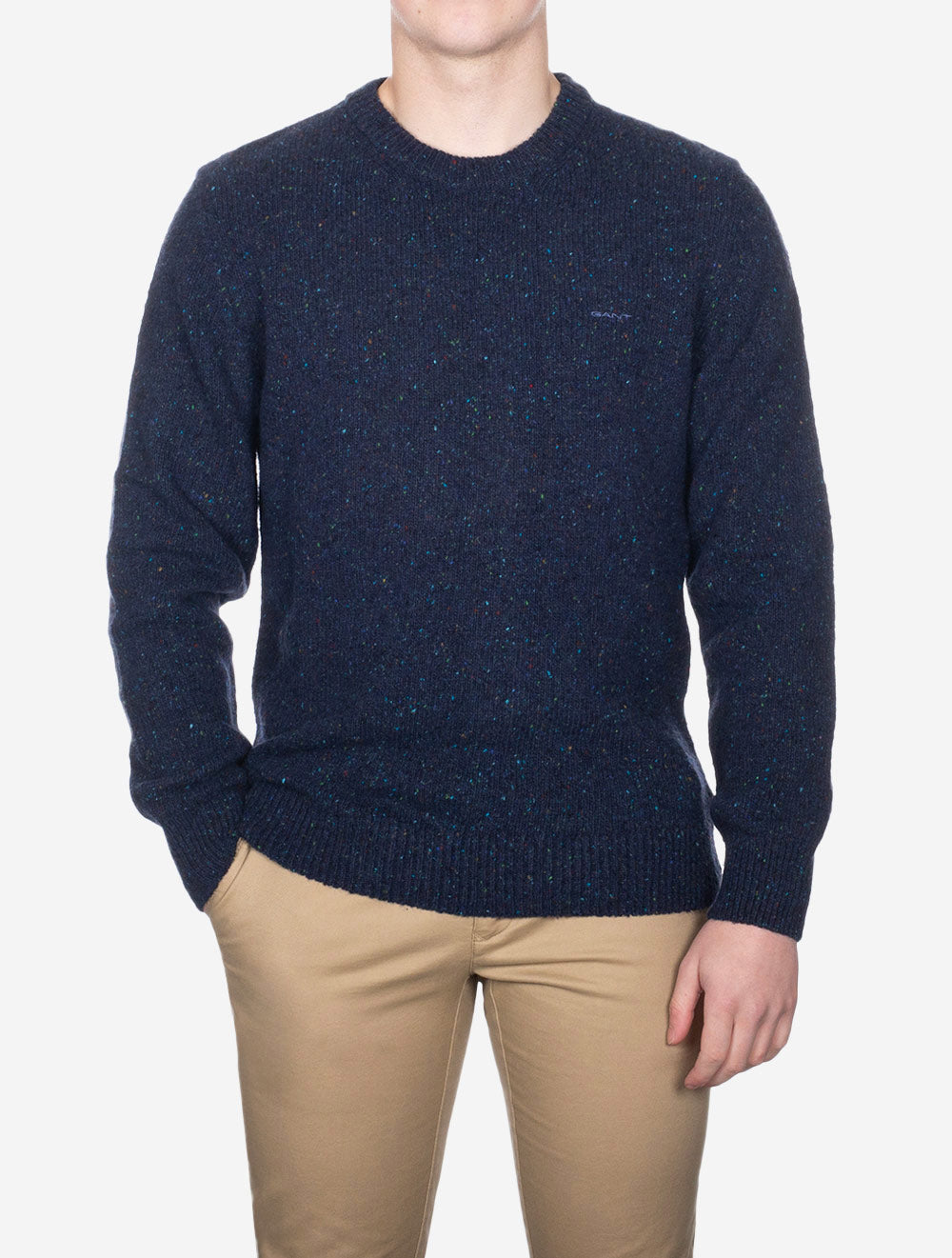 Gant Wool Neps Crew Neck Evening Blue AI1