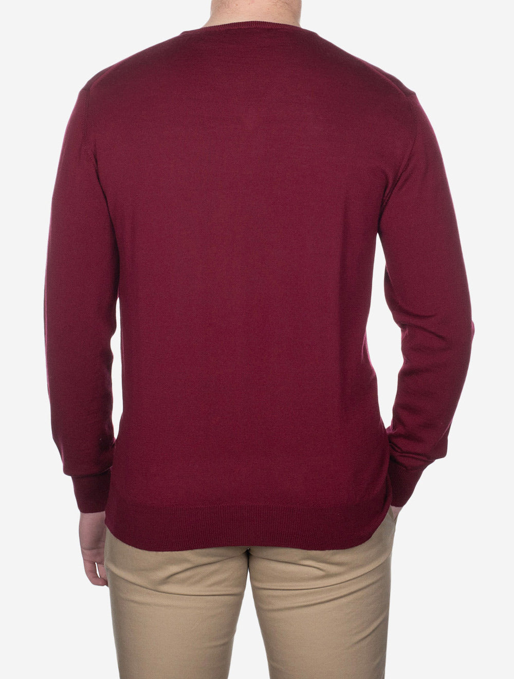 Merino V Neck Red