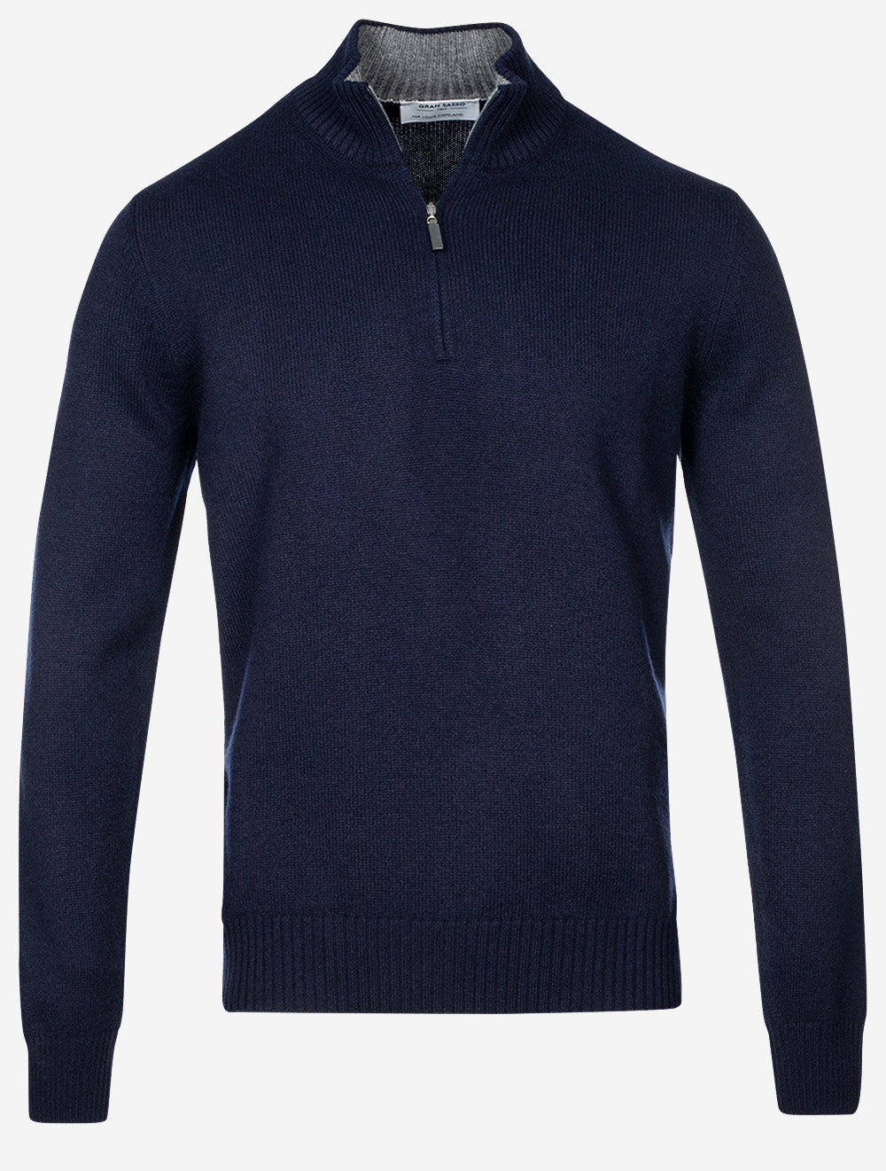 Pullover mit halbem Reißverschluss Marineblau