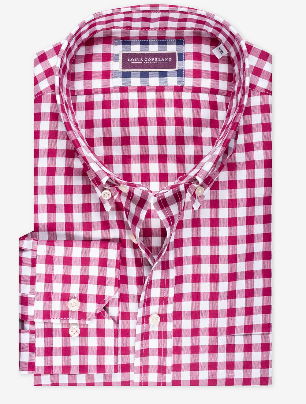 Louis Copeland Gingham Buttondown Shirt Fuschia MI