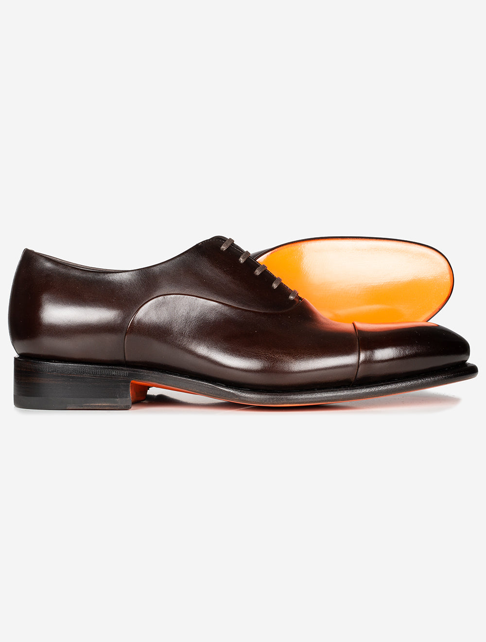 SANTONI Oxford Toe Cap Shoe Brown