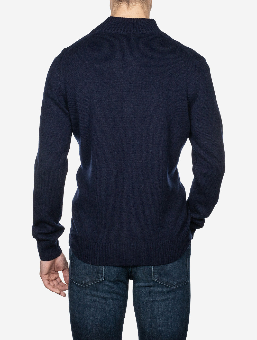 Pullover mit halbem Reißverschluss Marineblau