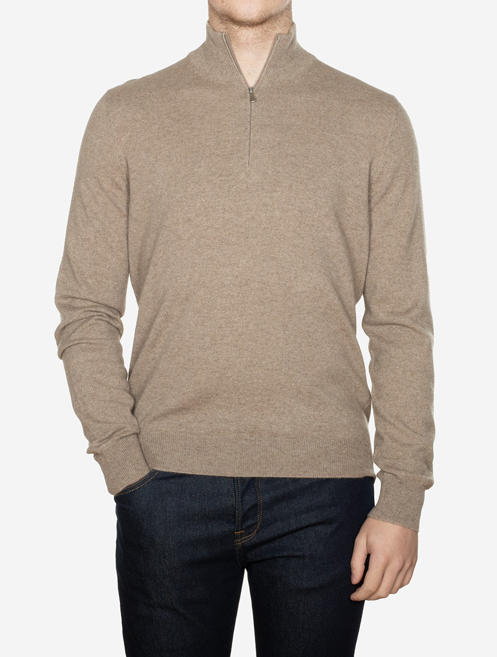 Cashmere Mock Neck Beige