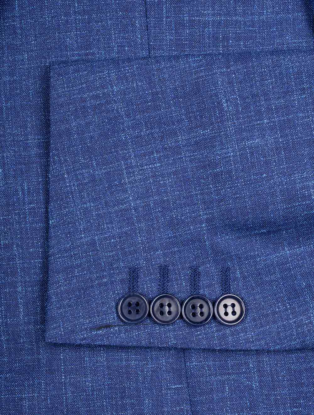 Unlined Wool Silk Linen Suit Blue