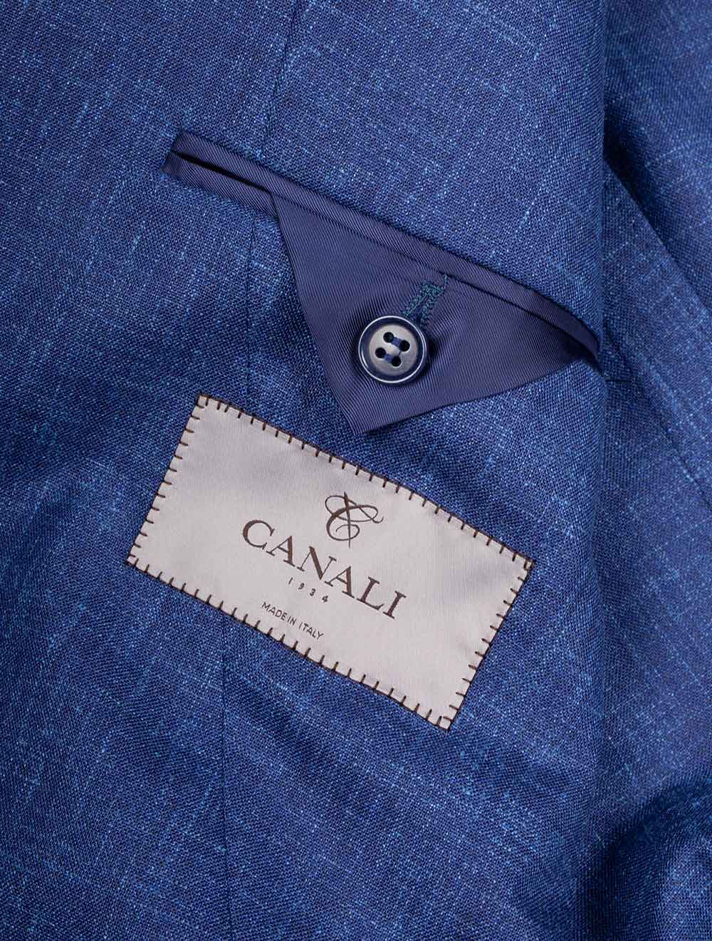 Unlined Wool Silk Linen Suit Blue